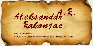 Aleksandar Rakonjac vizit kartica